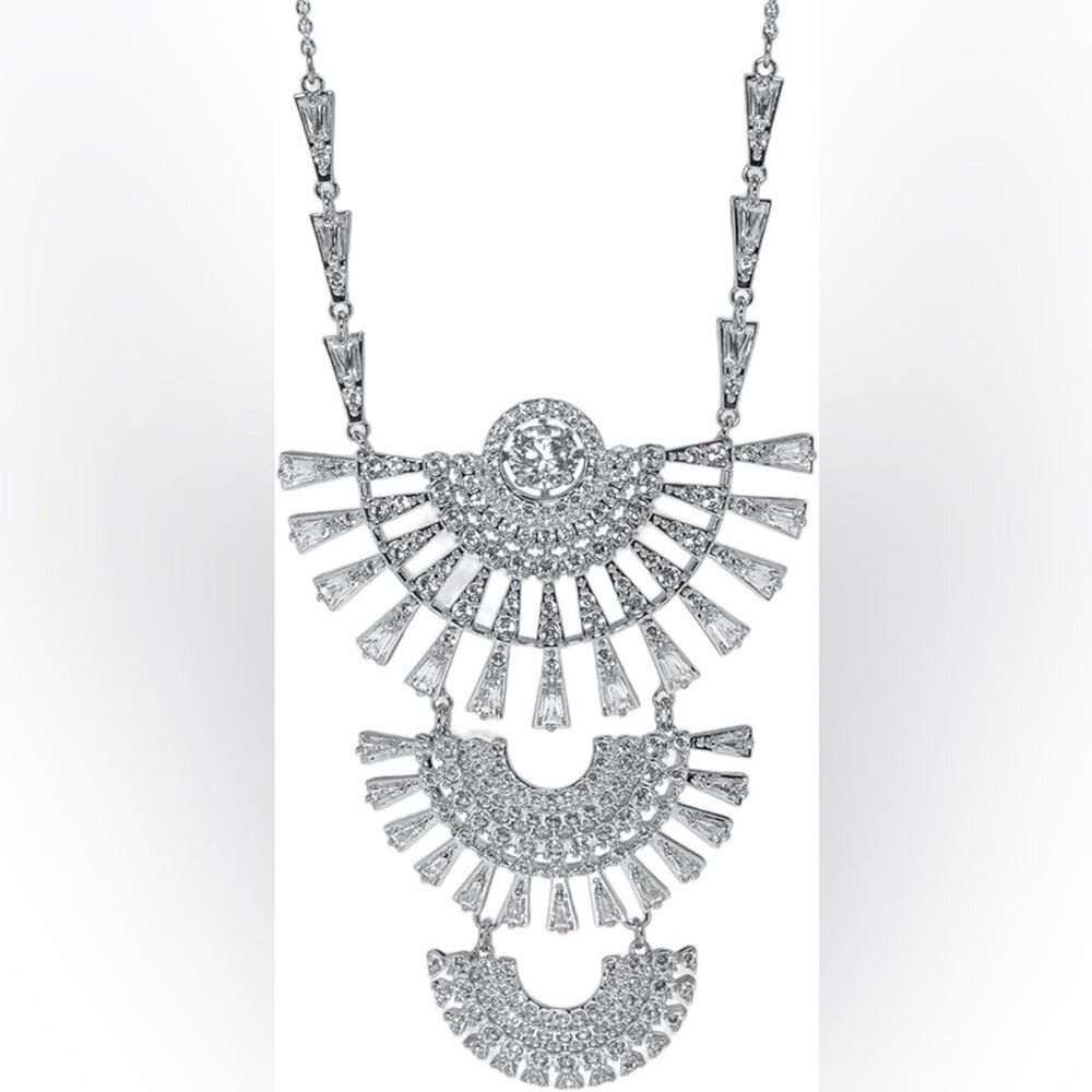 SWAROVSKI $300 Sparkling Dance Rhodium Plated Crystal Necklace 5564432-Genuine